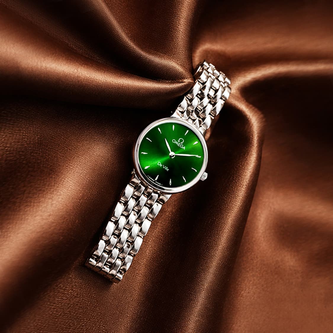 오메가 드빌 그린 다이얼 여성용 스틸밴드 시계 상품이미지7