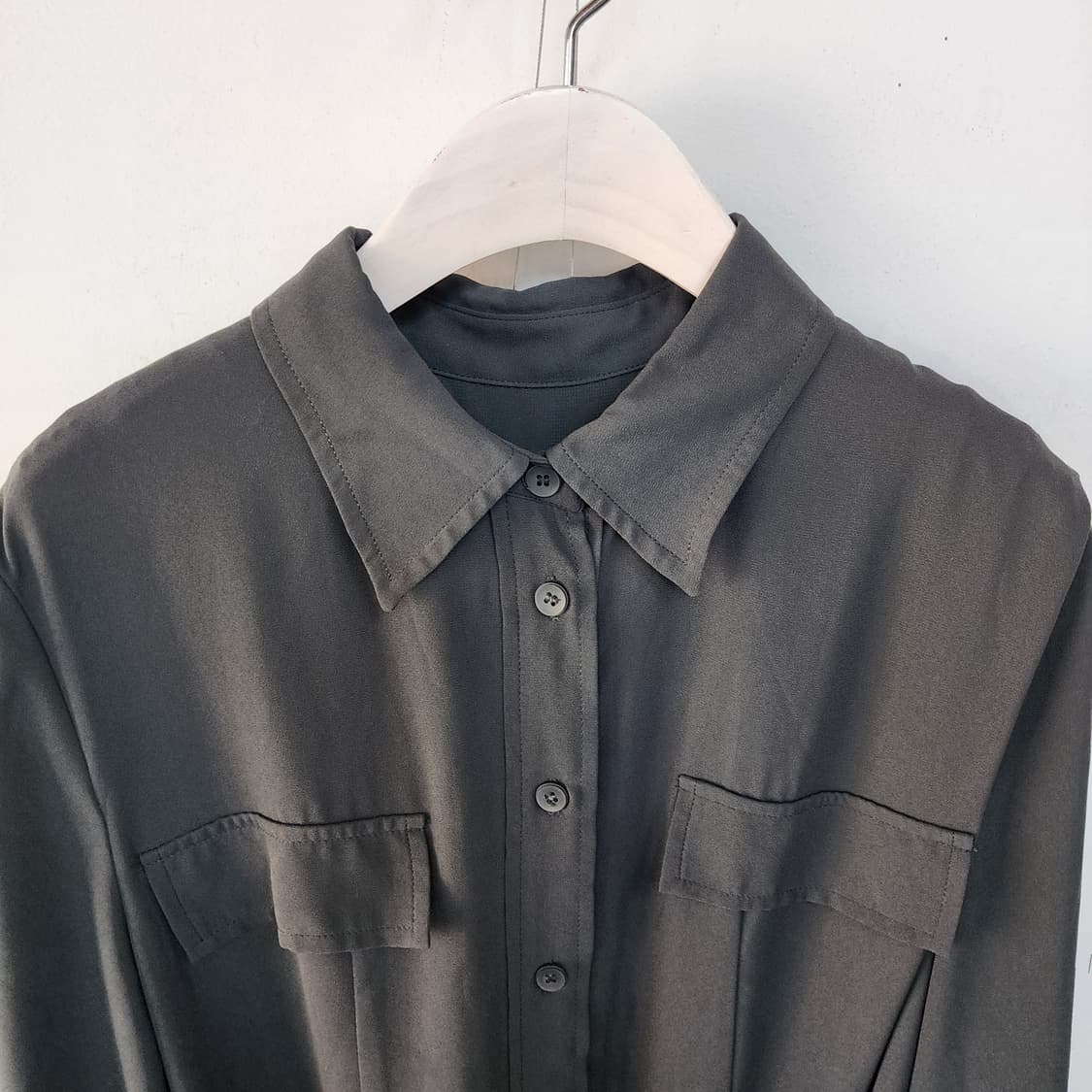 투포켓 셔츠형 롱 원피스 상품이미지2