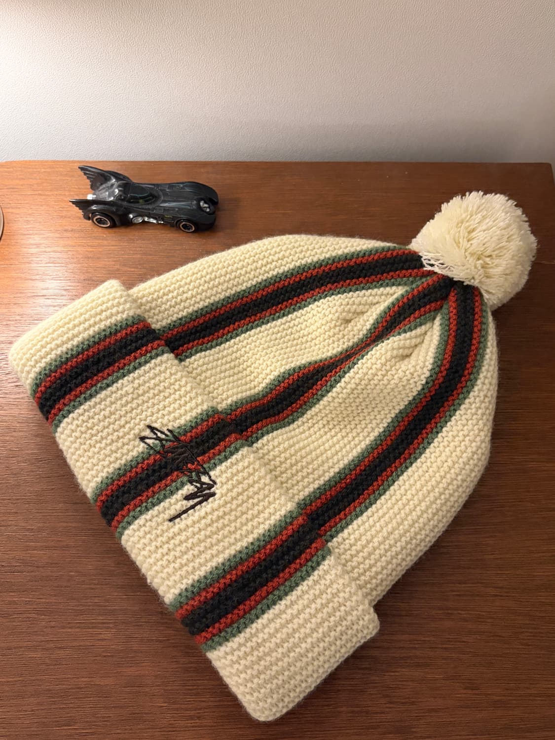 스투시 Stussy 스트라이프 폼 비니 에크루 방울비니 상품이미지2