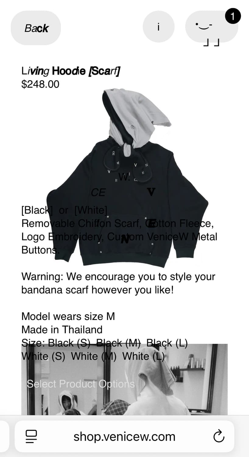 Venicew scarf hoodie 상품이미지2