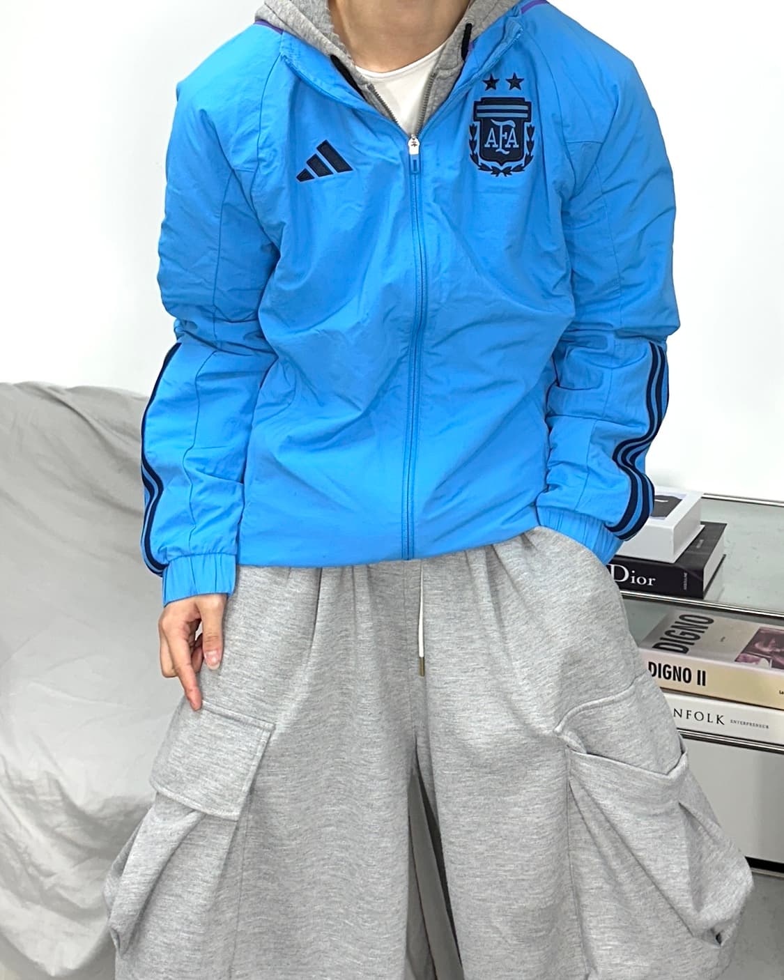 아디다스 21-22 아르헨티나 바람막이 새제품 M 상품이미지2