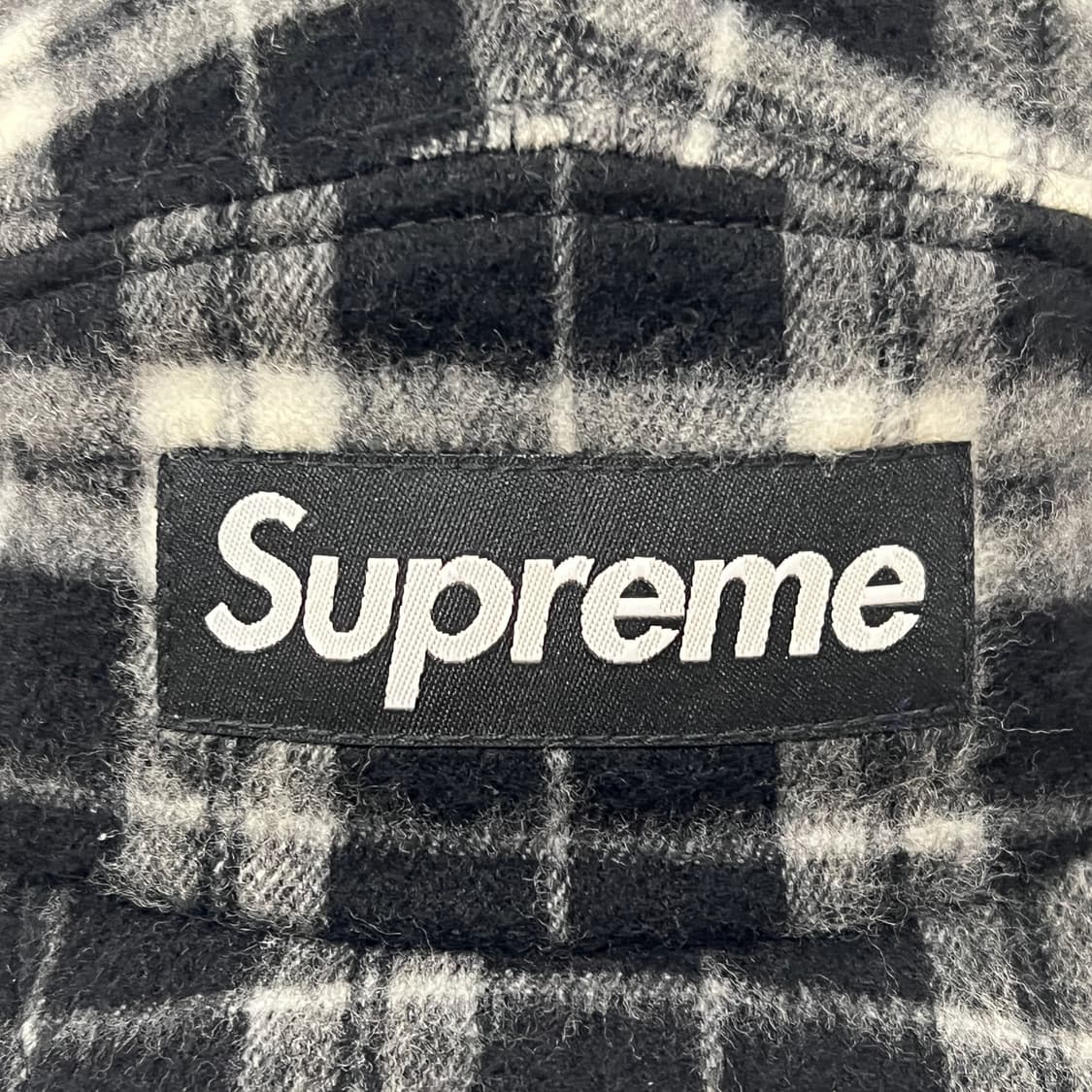 슈프림 2007 울 글랜 체크 캠프캡 블랙 상품이미지7