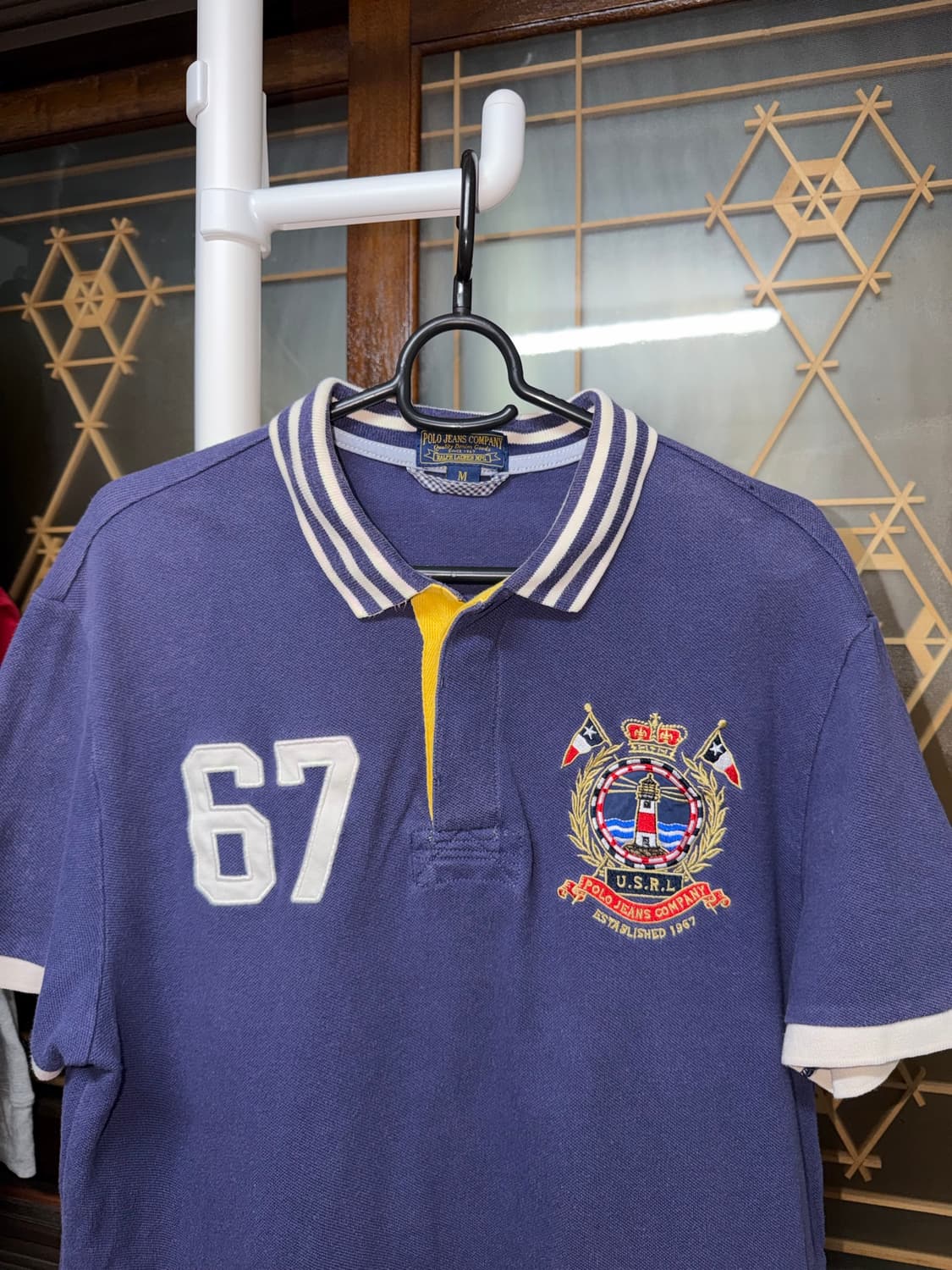 폴로 진스 자수 패치 반팔 카라티 상품이미지3