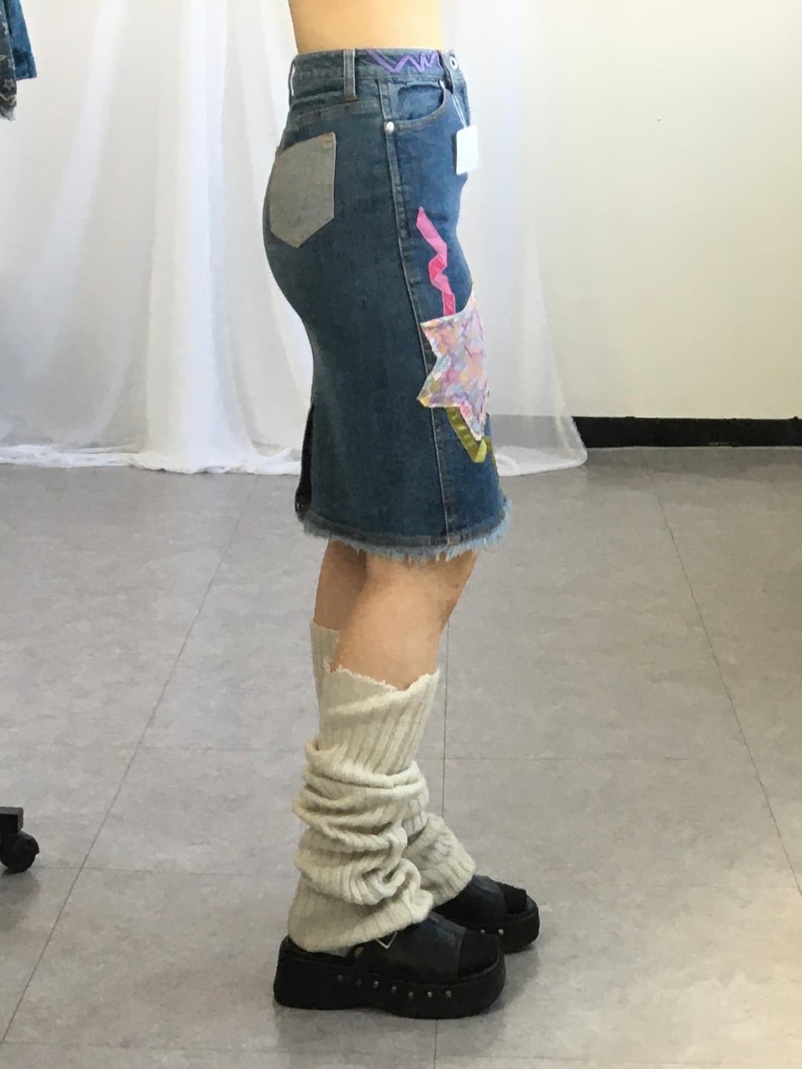 Patch point denim skirt 상품이미지8