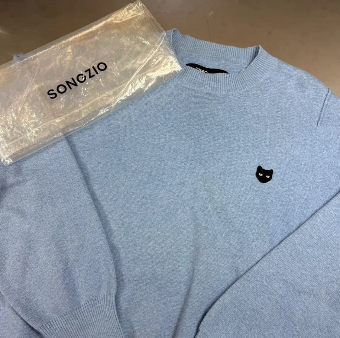 [정품] 송지오 라이트 블루 울 니트 L   상품이미지1