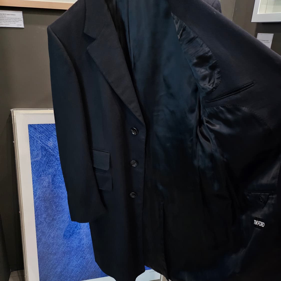 톰포드 캐시미어 100% 블랙 신상 롱 코트 상품이미지4