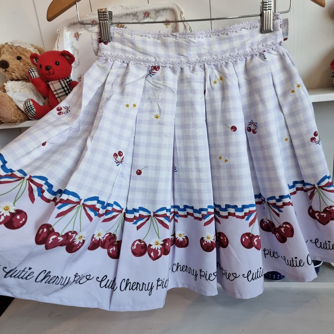  Ank Rouge(앙크루즈) 체리 리본 플레어 스커트  상품이미지2