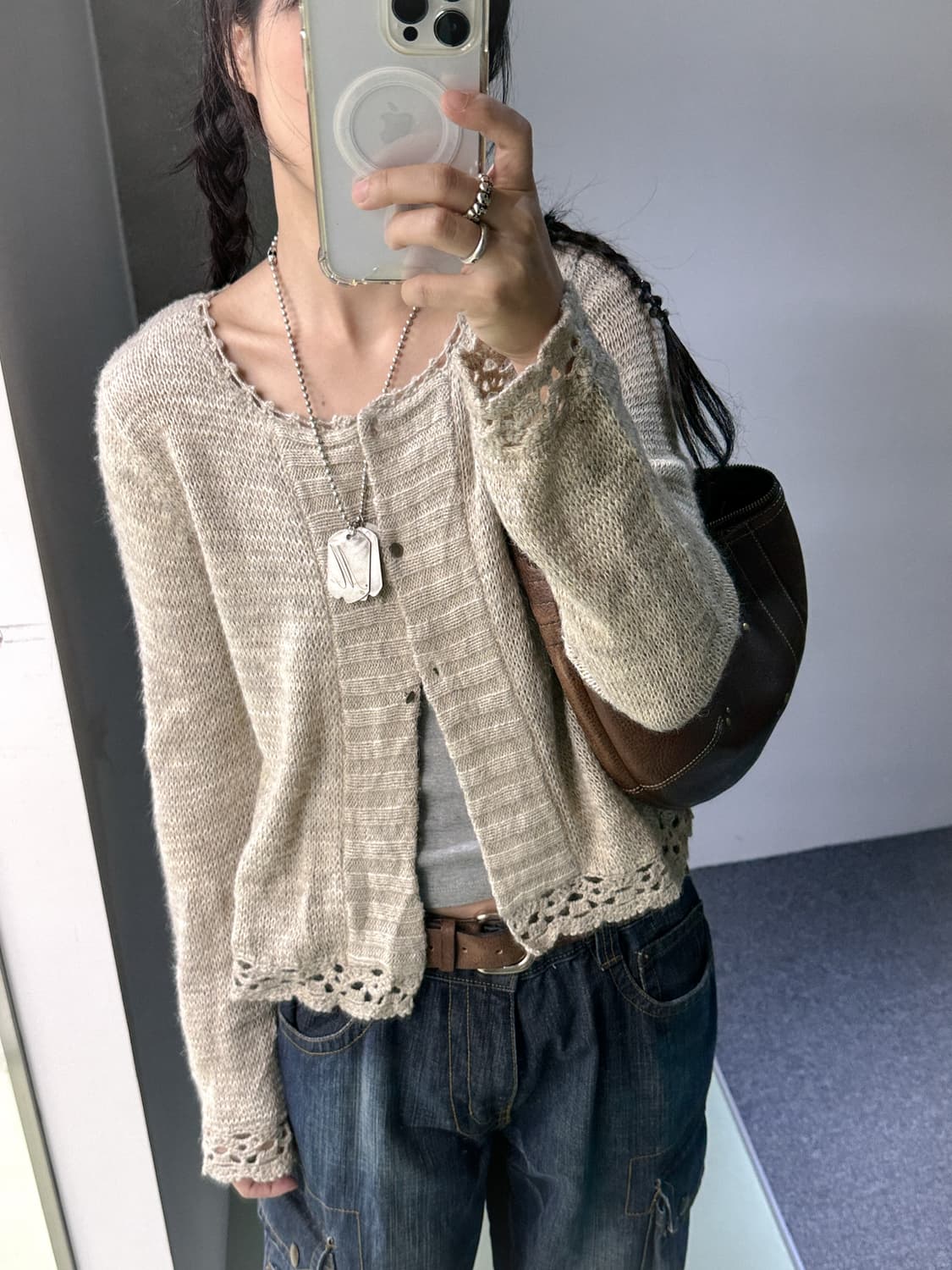 beige 3 buttons cardigan 상품이미지1
