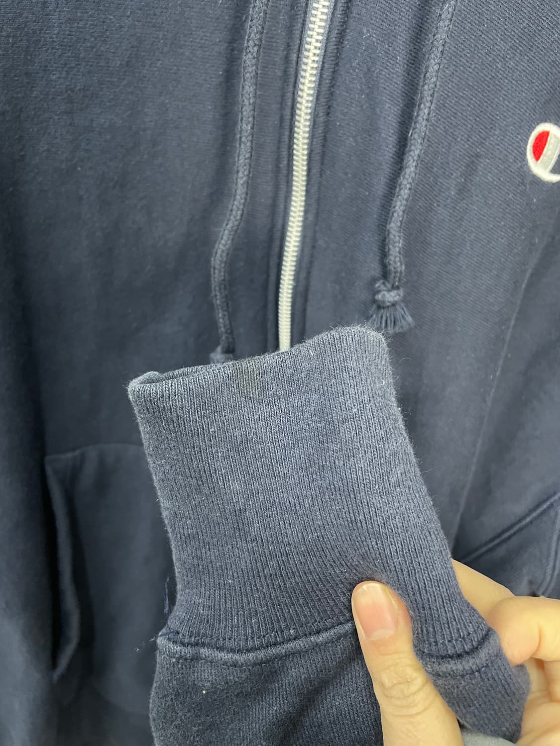 챔피온 리버스 위브 네이비 후드집업 H1352 상품이미지8