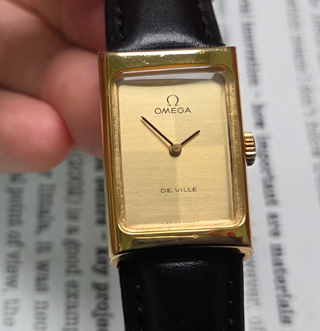 레어] 빈티지 오메가 드빌 사각탱크 4분할 다이얼 금장 수동 메커니컬 상품이미지1