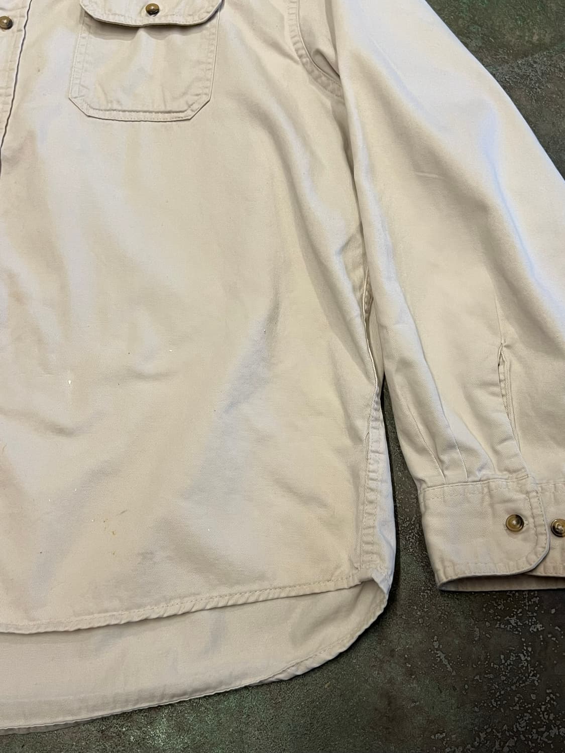 [XL] 랭글러 코튼 트윌 워크 셔츠 아이보리 더블포켓 Wrangler 상품이미지5