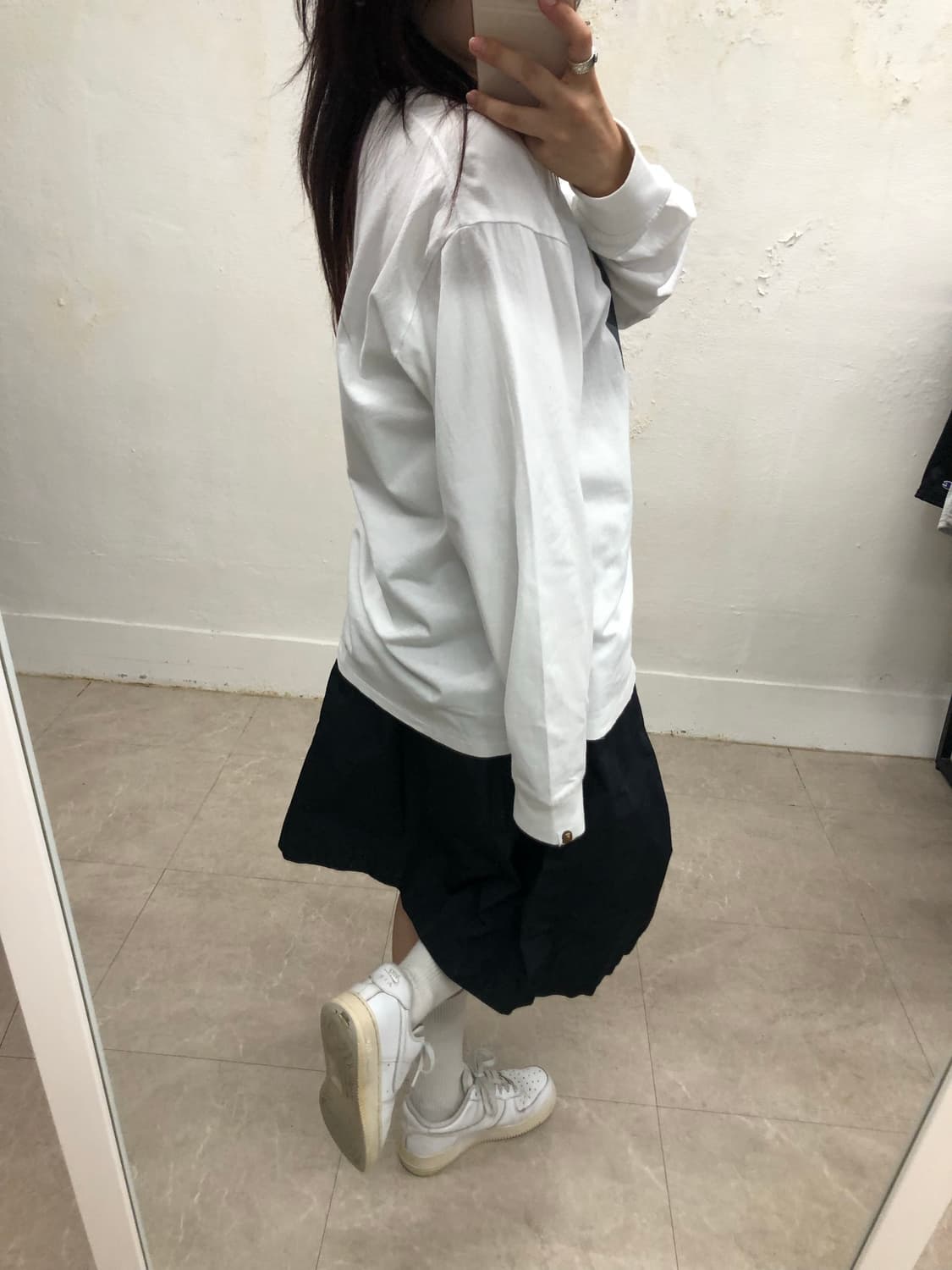 질샌더 나일론 미디 스커트 상품이미지4