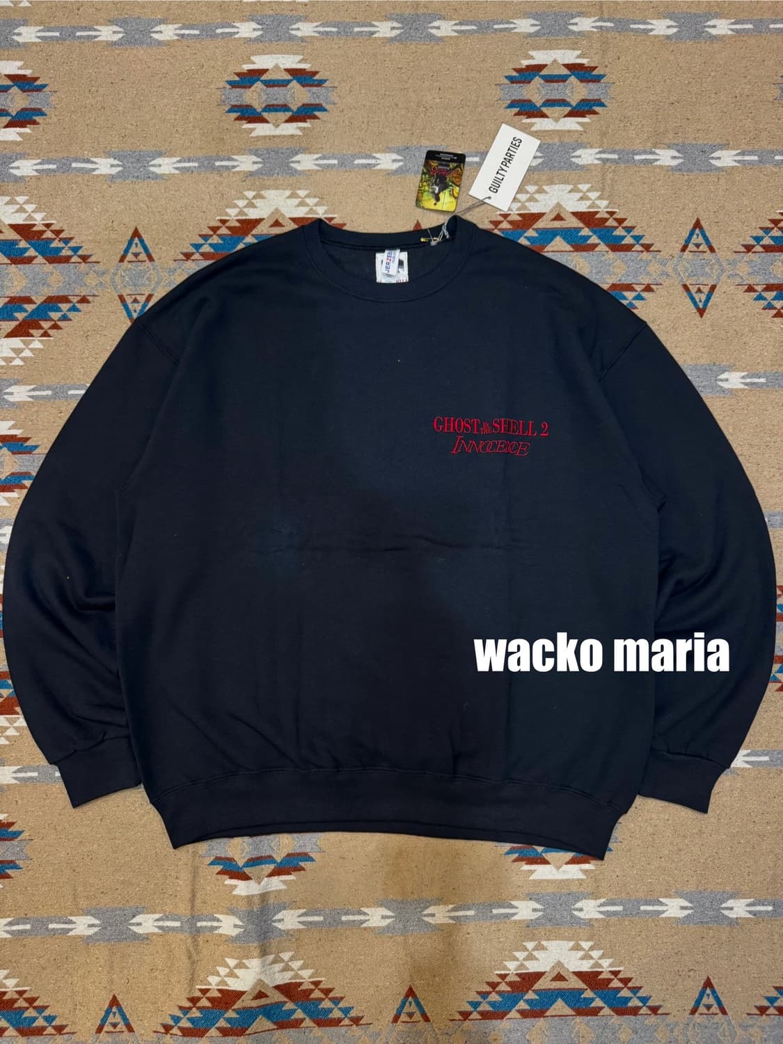 [XL] 와코마리아 x 고스트쉘 맨투맨 블랙  상품이미지1