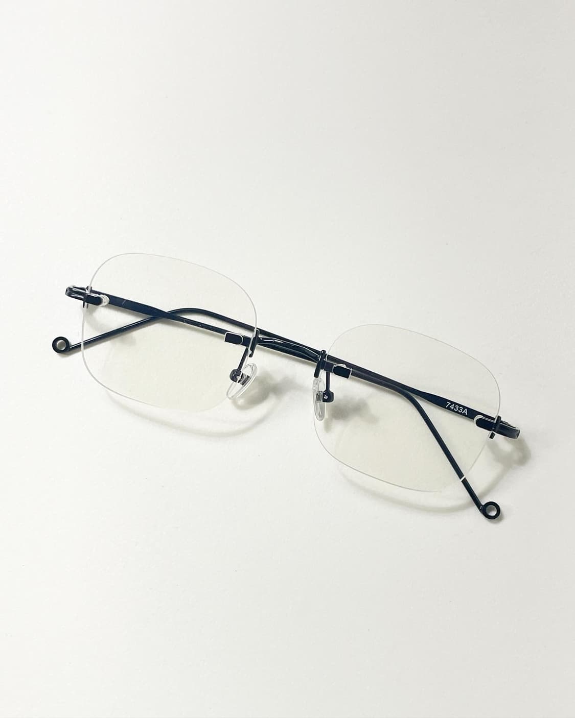 90s 무테 스퀘어 프레임 빈티지 안경 상품이미지1