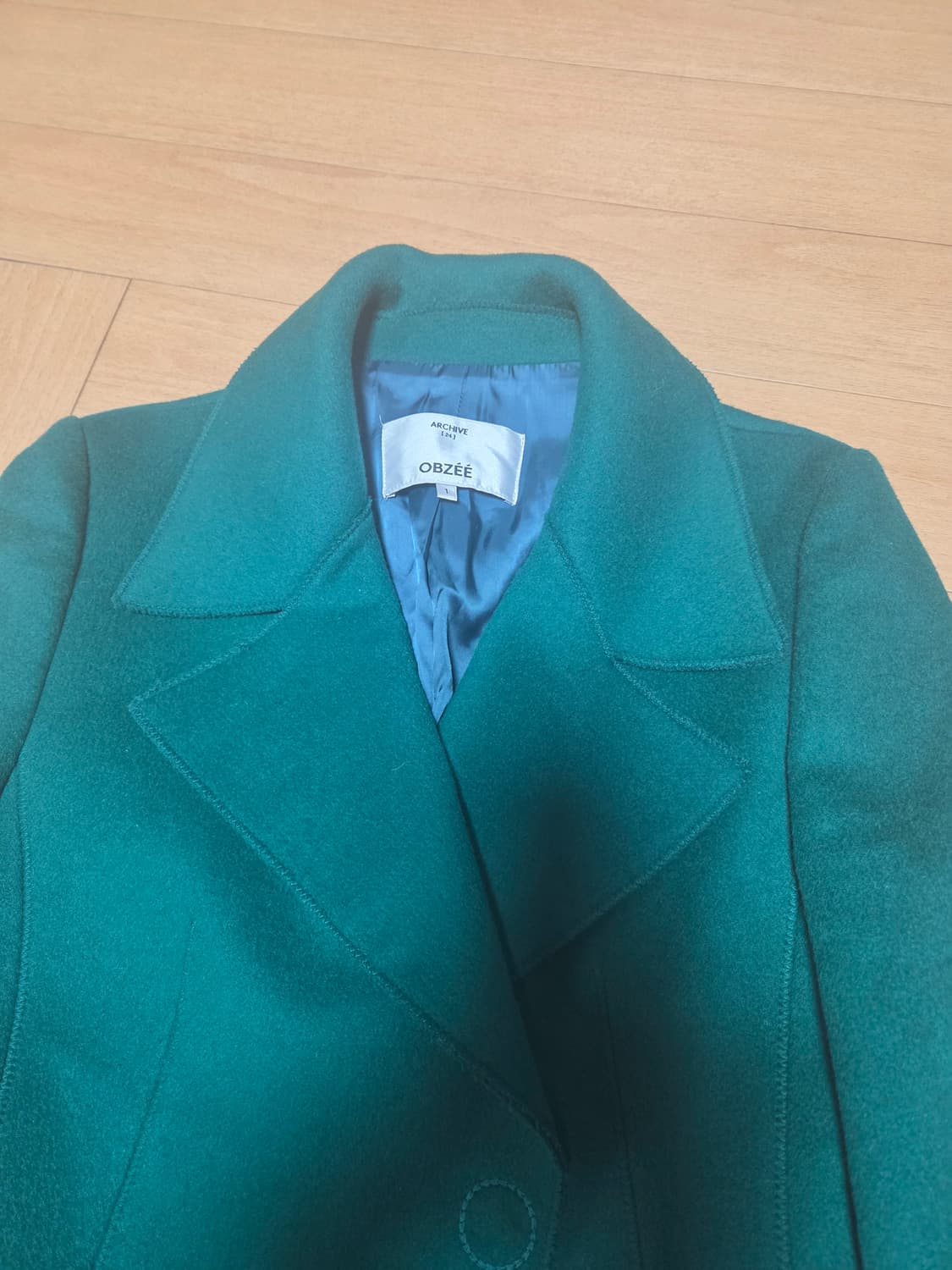 오브제 아카이브 그린 롱 코트 55 상품이미지3