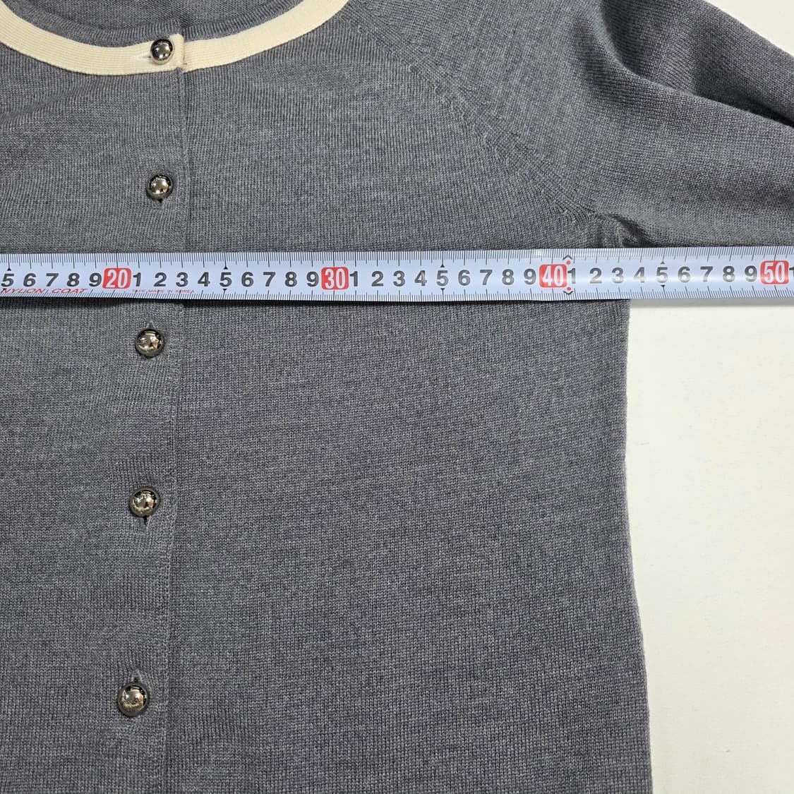 0771 [COACH] 코치 울100 가디건 배색 니트 S 상품이미지4