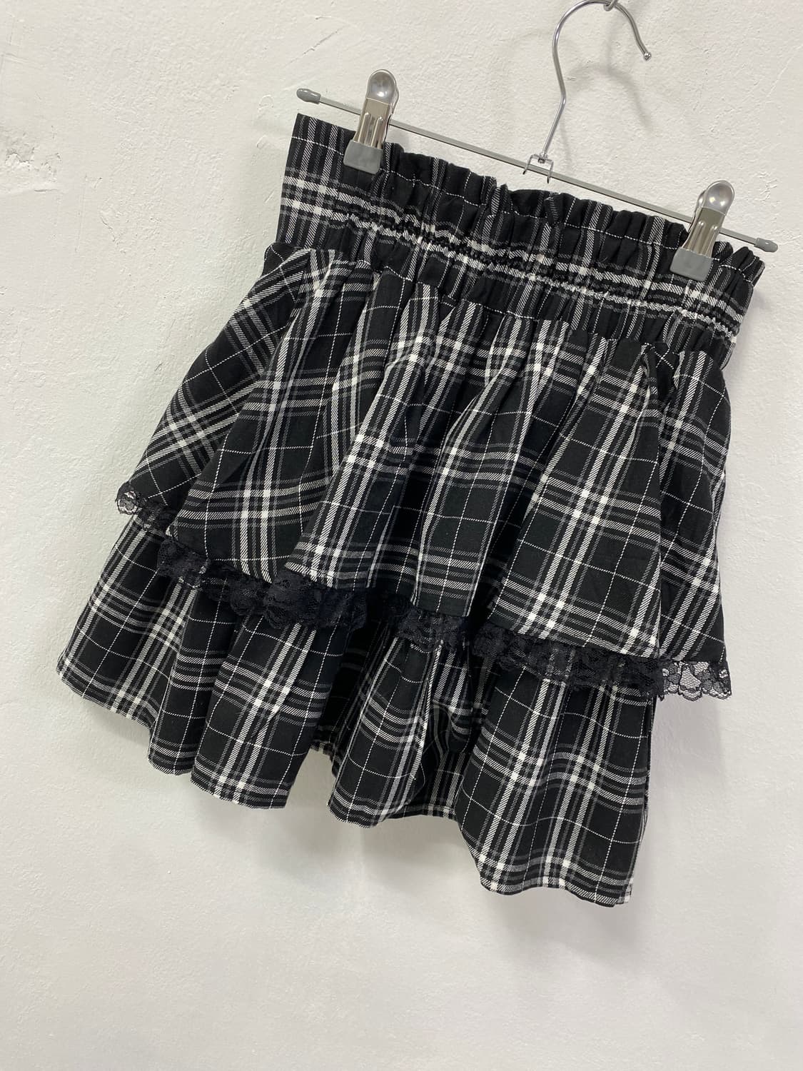 프레피 룩 체크 프릴 스커트 상품이미지6