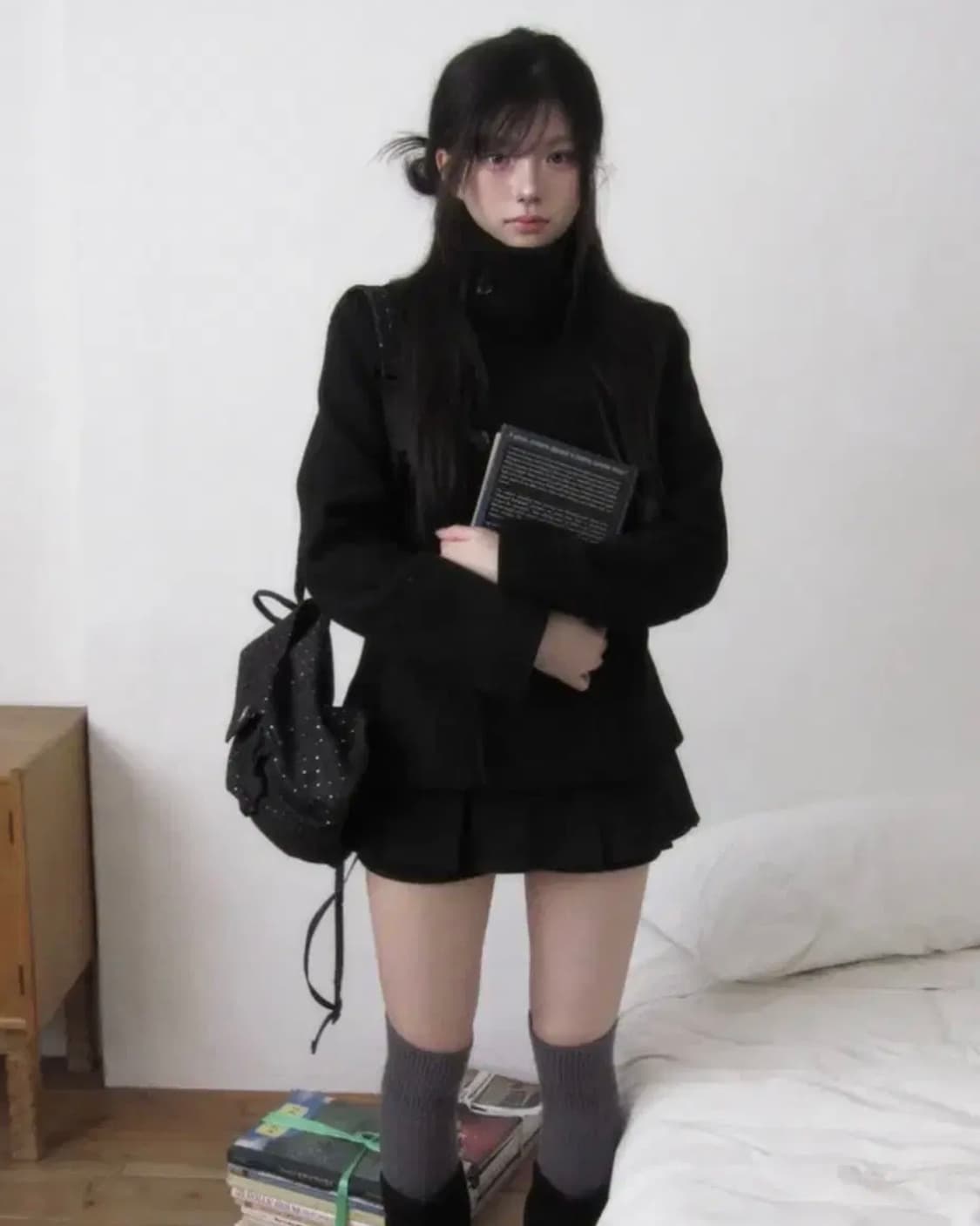 모디무드 TOP 모직 플리츠 스커트 팬츠 상품이미지1