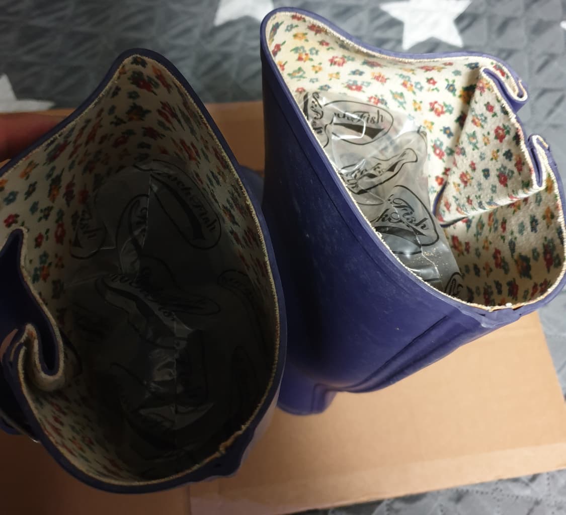 락피쉬웨더웨어 안감 플라워 코튼 레인 롱부츠 퍼플 38(240) 상품이미지4