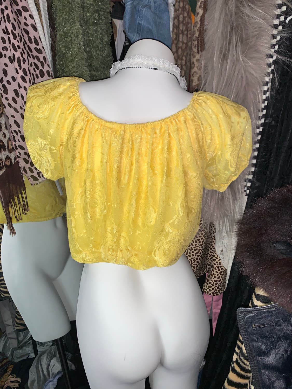 세실맥비 옐로우 퍼프 레이스 블라우스탑 상품이미지2