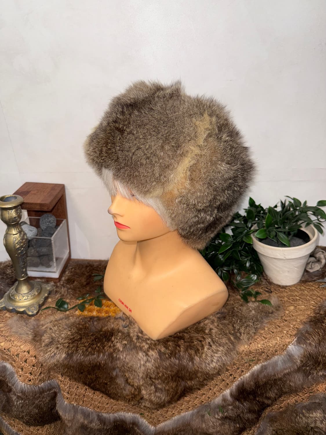 Mixed brown real fur eskimo hat 상품이미지1