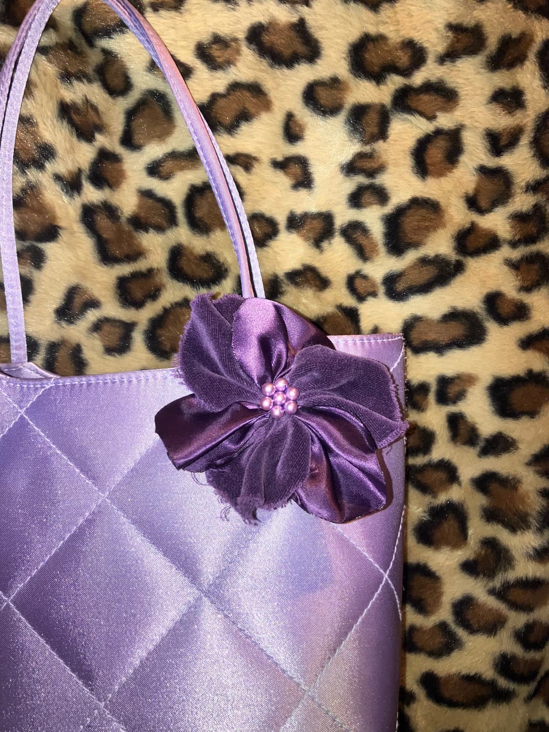 jpn 퍼플 코사지 새틴 백 상품이미지2