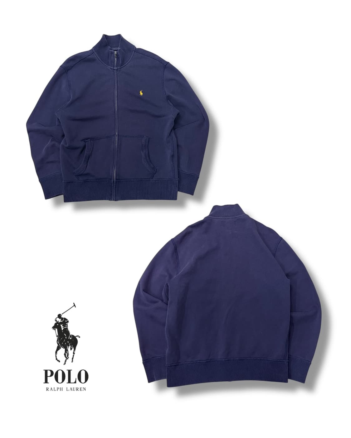 폴로 자수로고 니트집업 상품이미지2