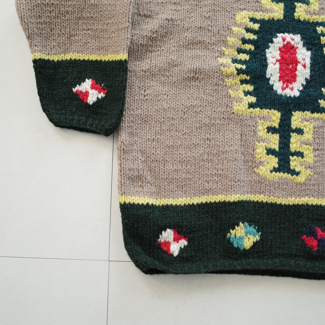 에콰도르 에스닉 나바호 아즈텍 핸드메이드 100% 울 니트 (Free) 상품이미지4