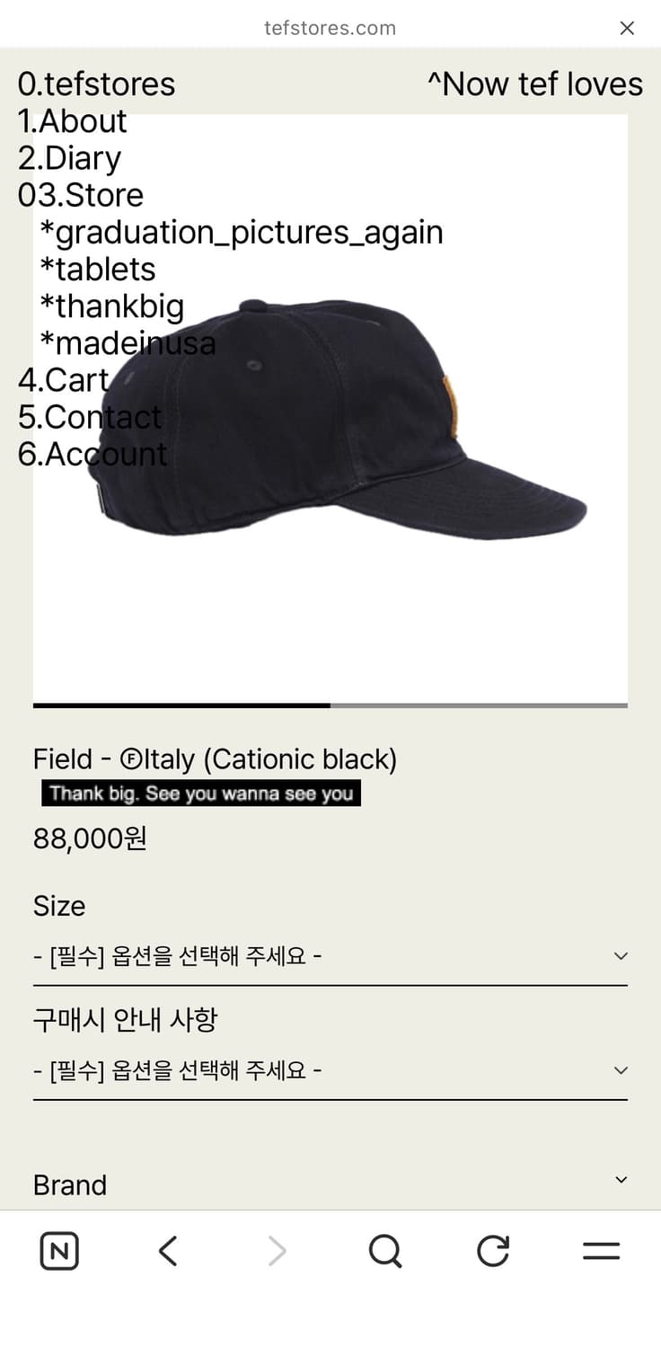 테프스토어즈 Field -Italy Cationic black M 상품이미지3