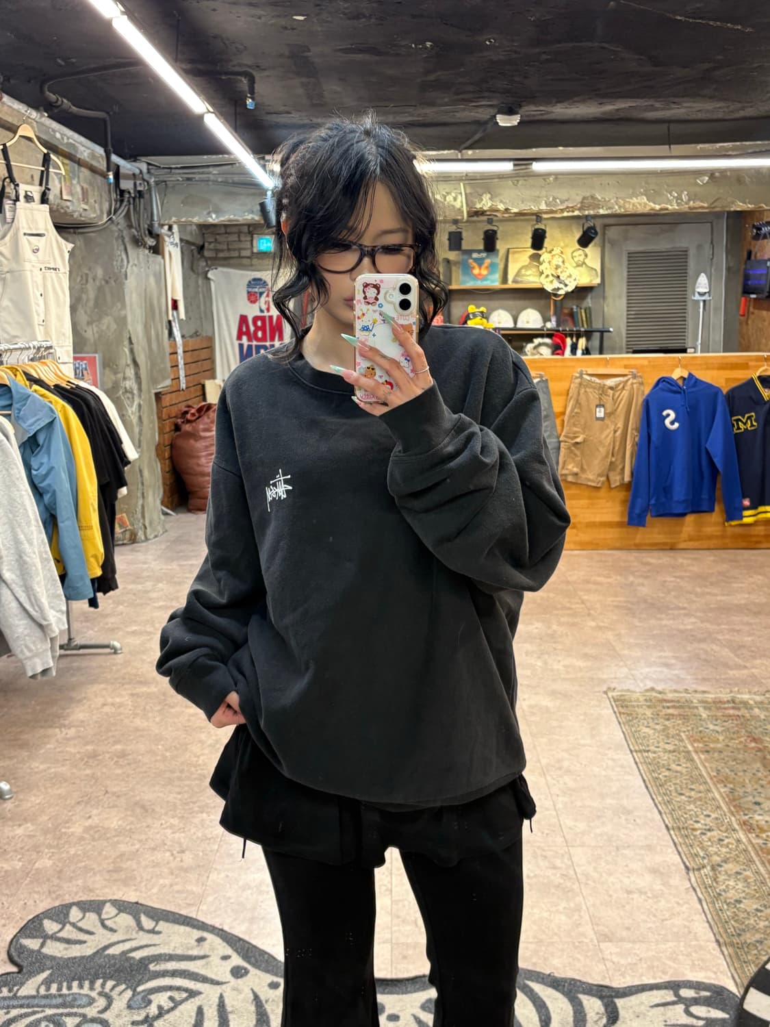 스투시 블랙 맨투맨 #csz4241 상품이미지1