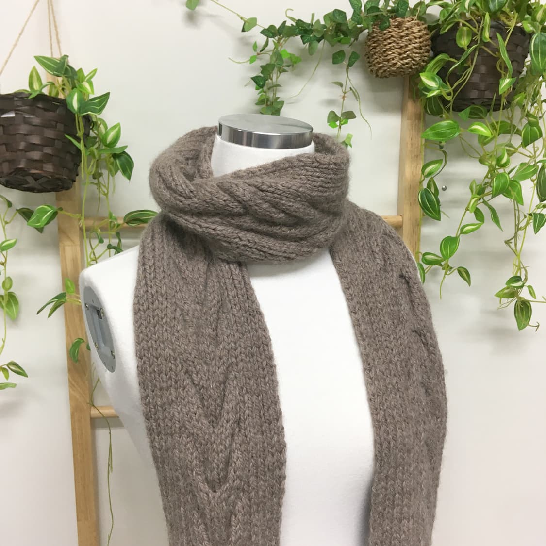 JPN/ 브라운뜨개머플러 모리걸머플러 모리룩머플러 브라운목도리 상품이미지2