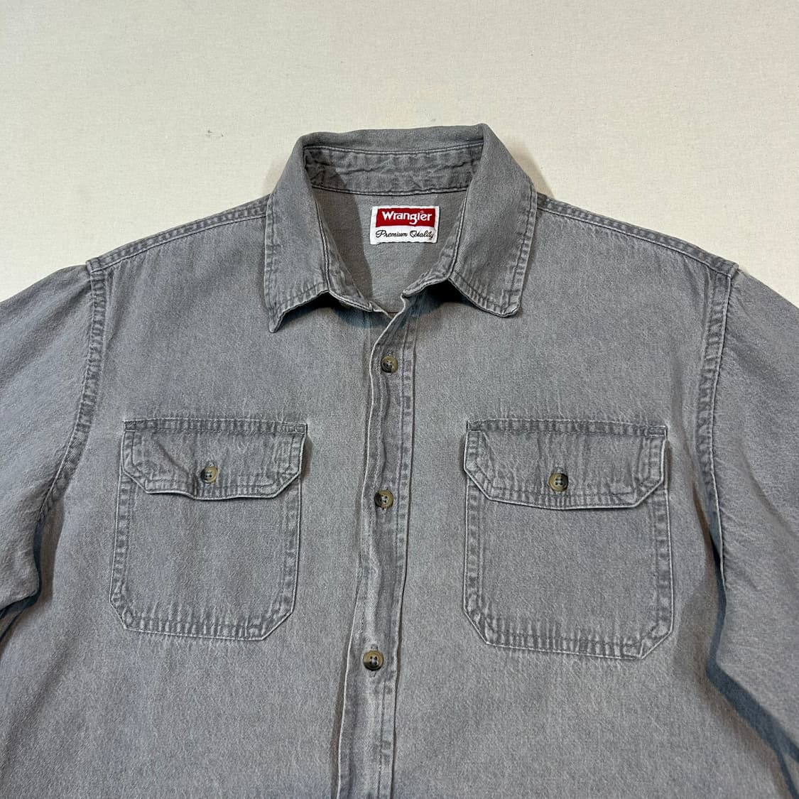 M) Wrangler 랭글러 투포켓 워크웨어 코튼 셔츠 그레이 상품이미지3