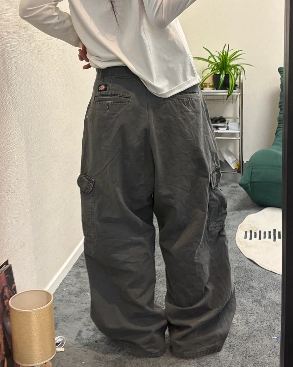 90s DICKIES charcol work cargo wide pant 상품이미지1