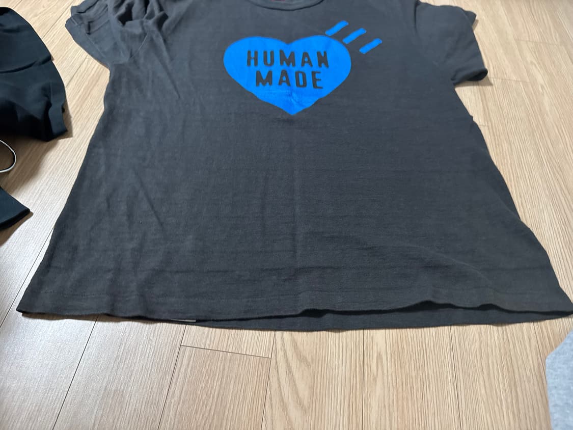 휴먼메이드 하트 티셔츠 블랙 블루 2XL 상품이미지1