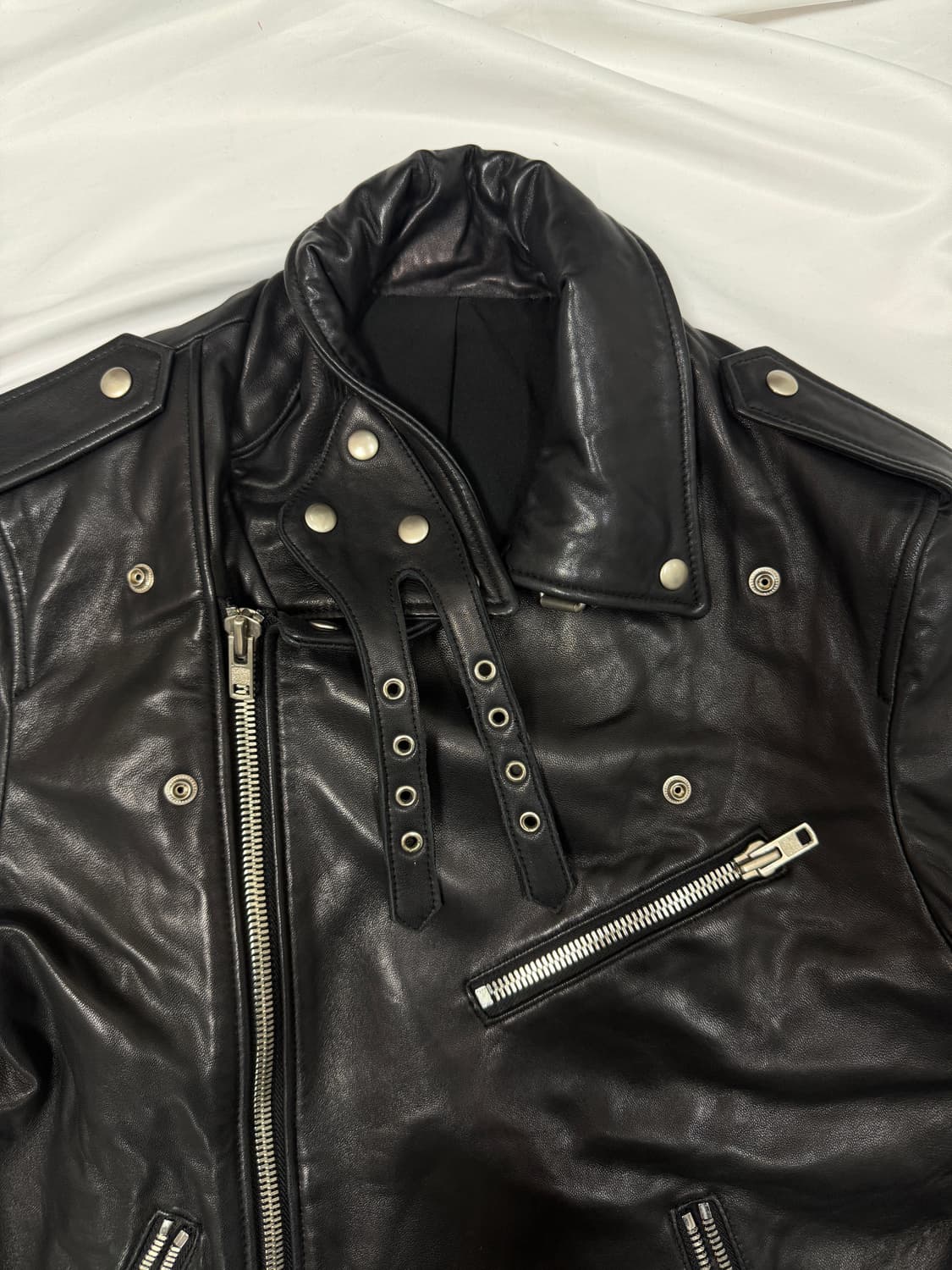 빈티지 이태리 레더 자켓 상품이미지4