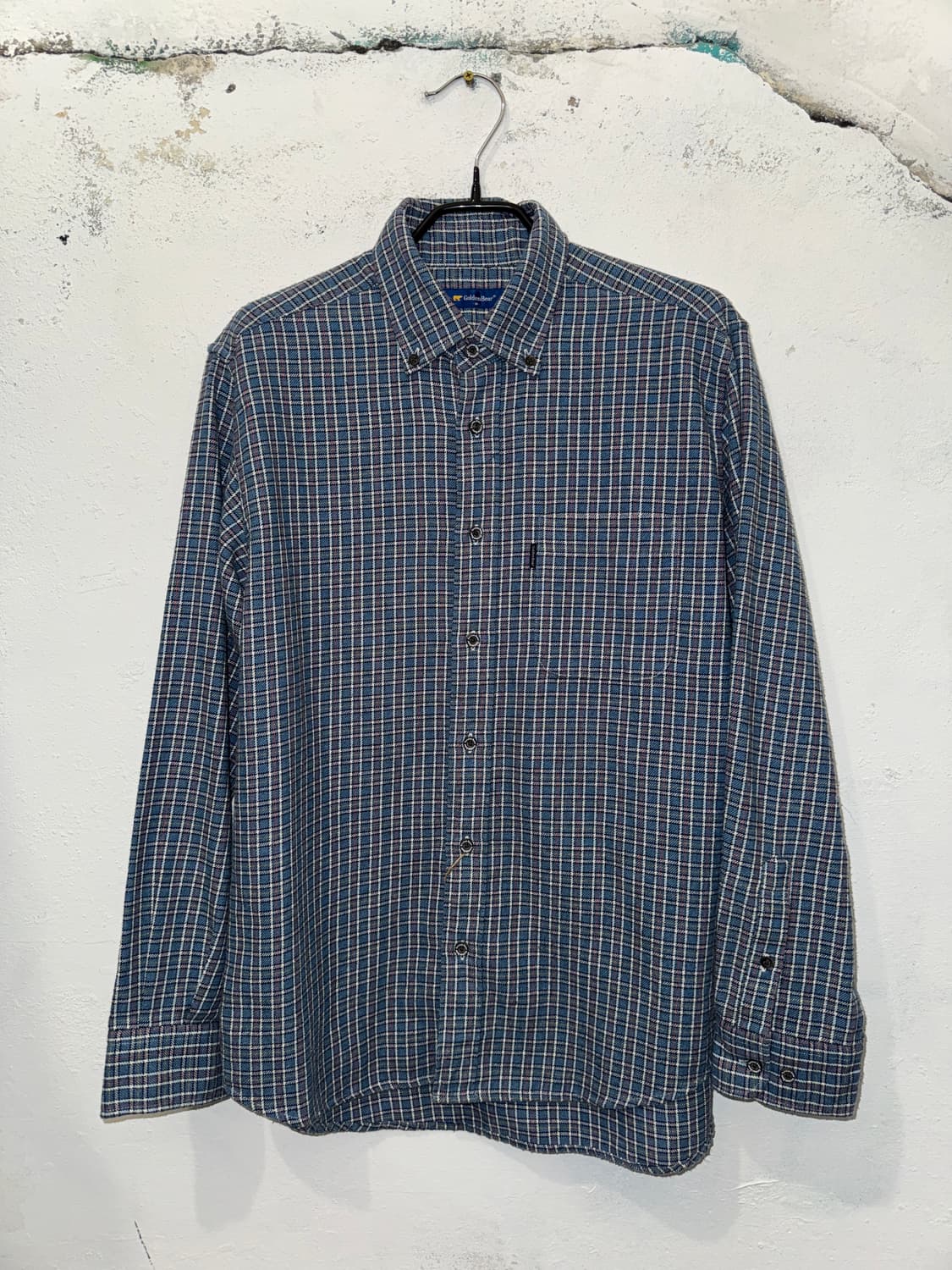 Golden bear 골든베어 블루 체크 셔츠 상품이미지3