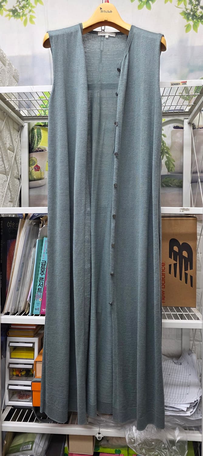 더캐시미어 롱 니트원피스 니트드레스 S 85 슬리브리스 벨티드 WM23 상품이미지4