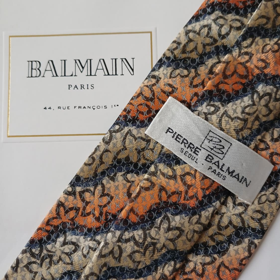 발망 실크 브라운 믹스 패턴 넥타이 9.4cm A+~A등급 A19256
 상품이미지8