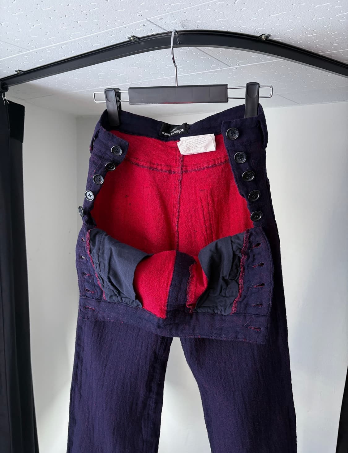 꼼데가르송 트리콧 투페이스 버튼 울팬츠 상품이미지5