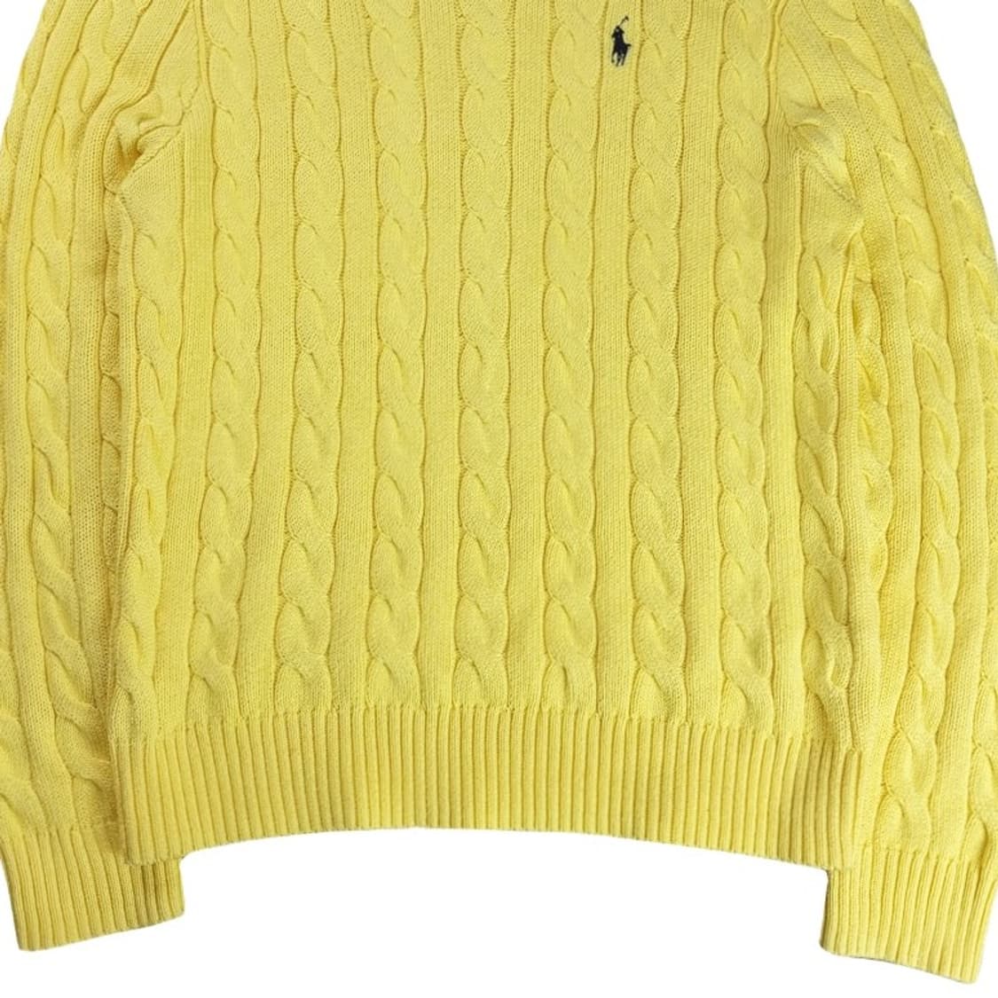 [폴로 랄프로렌] 포니 로고 자수 케이블 꽈배기 니트 레몬 M19919 상품이미지5
