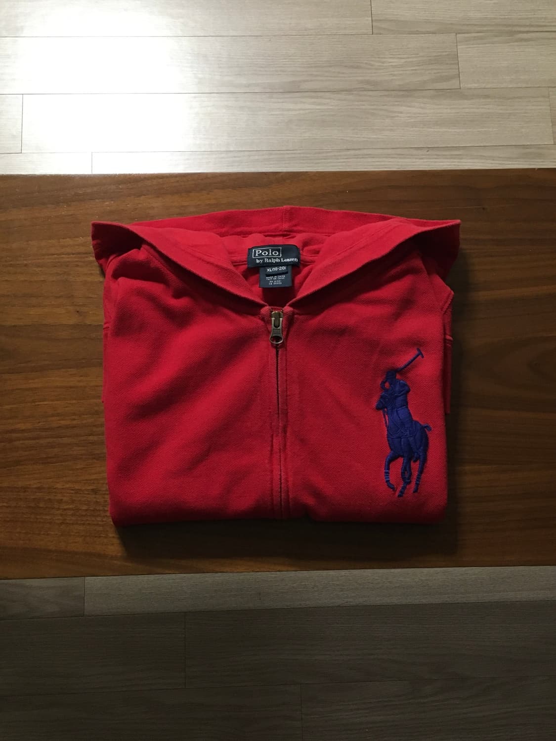 폴로 빅포니 후드집업 레드 상품이미지1