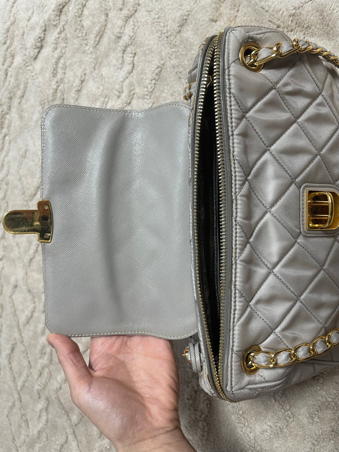 프라다 퀼팅 체인백 아이보리 숄더 신품급 상품이미지7