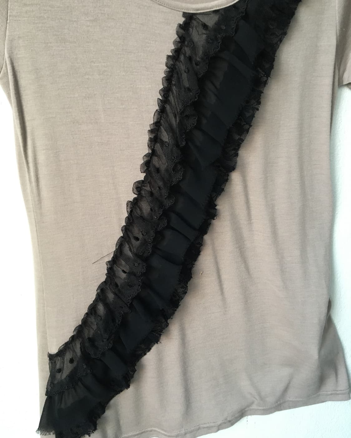 Lace trimming t shirt 상품이미지3