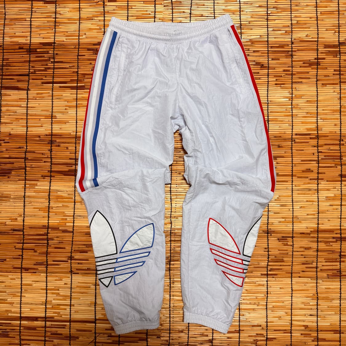 아디다스 화이트 트레포일 비닐 트레이닝 팬츠 L 상품이미지1
