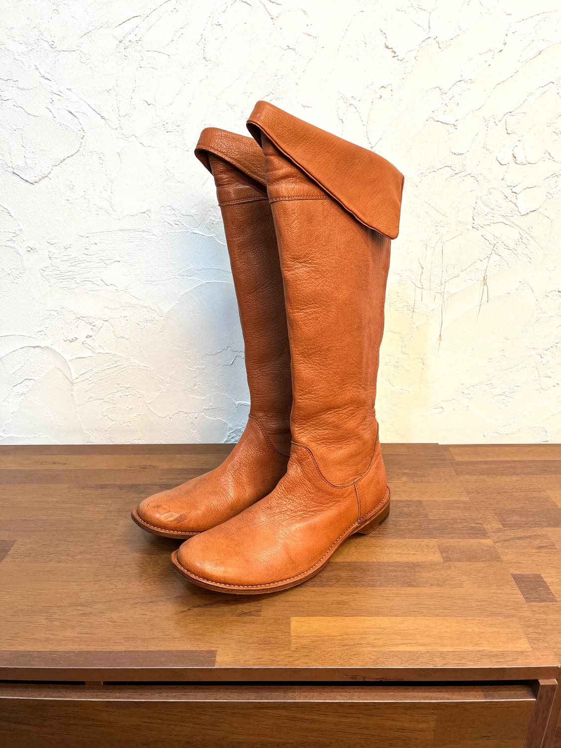 요지야마모토 지퍼 롱 레더 부츠 상품이미지1