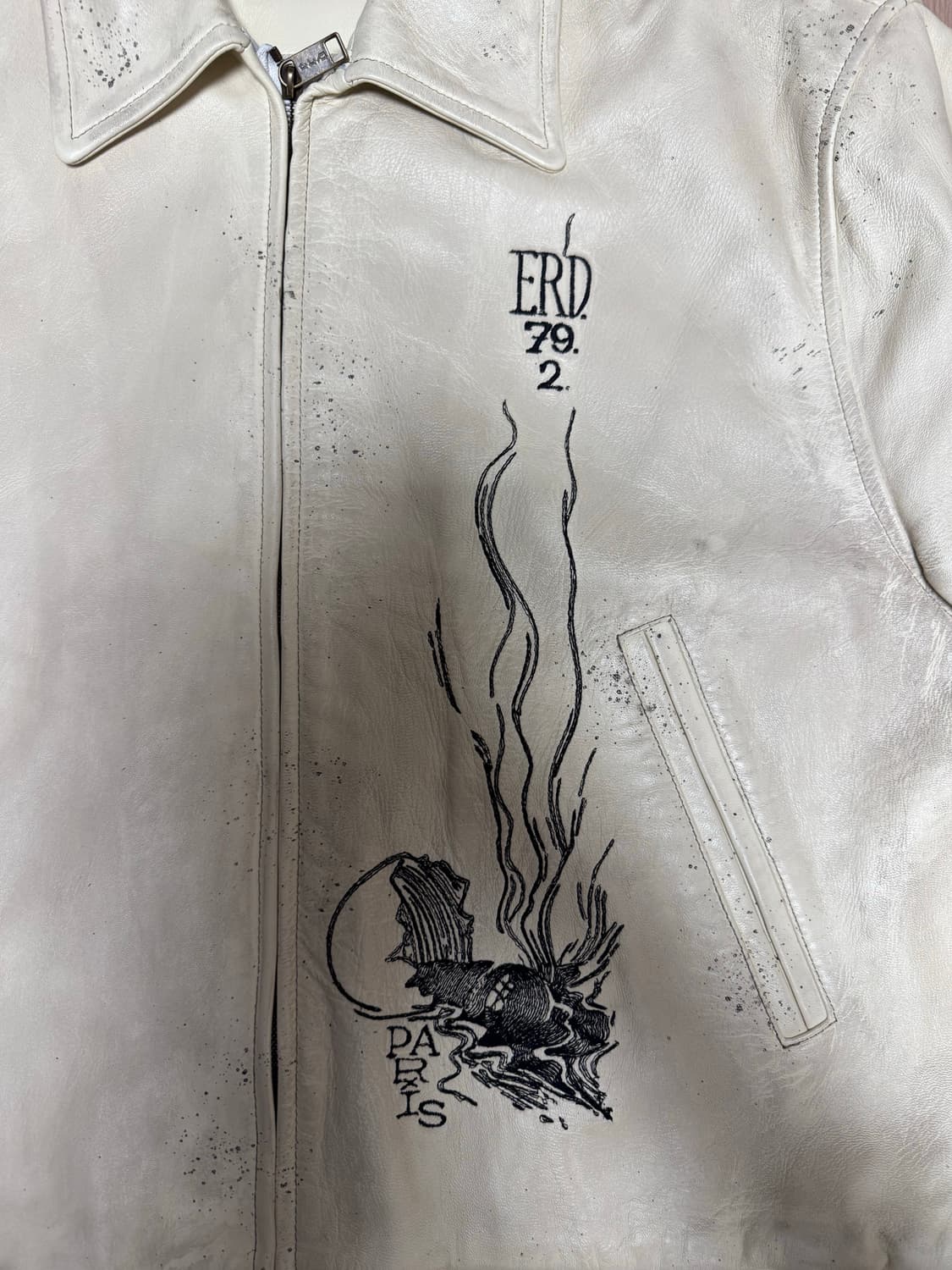 (XL)ERD 아케인 레더 자켓 베이지 상품이미지2