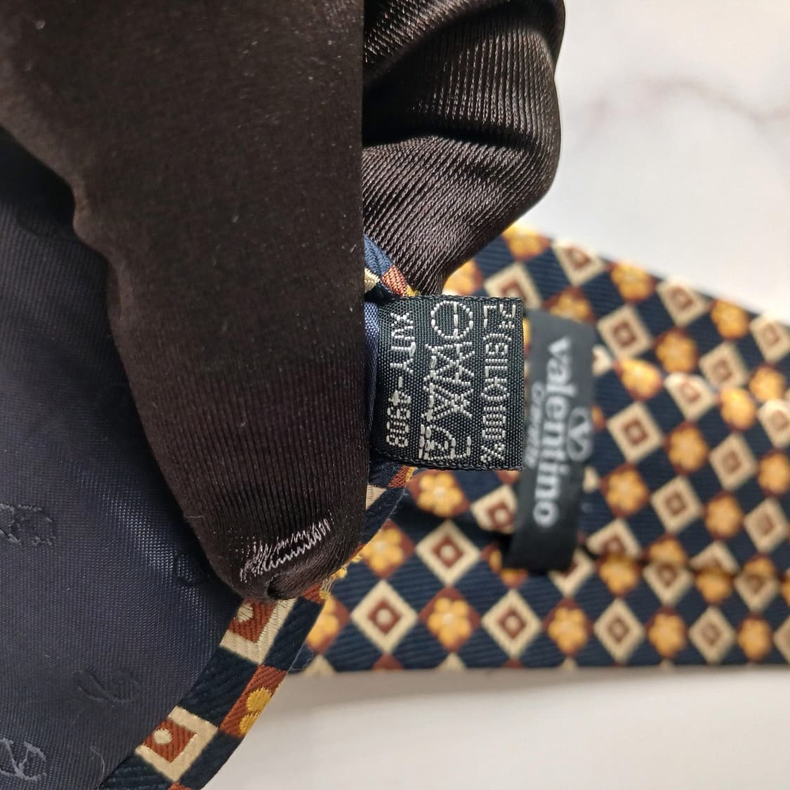 VALENTINO 발렌티노 네이비 패턴 넥타이 9cm B등급 E829 상품이미지5