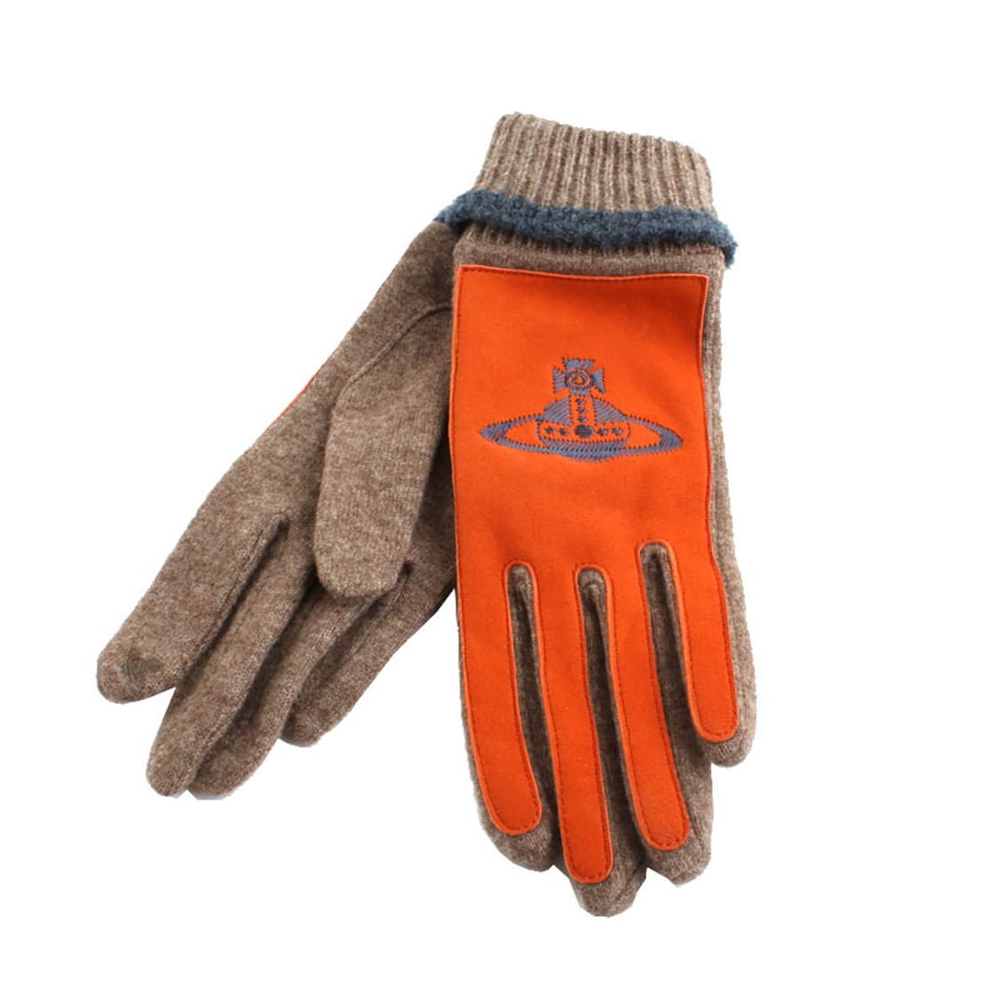 비비안 오알비 로고 램스킨 트림 울 니트 장갑 상품이미지2