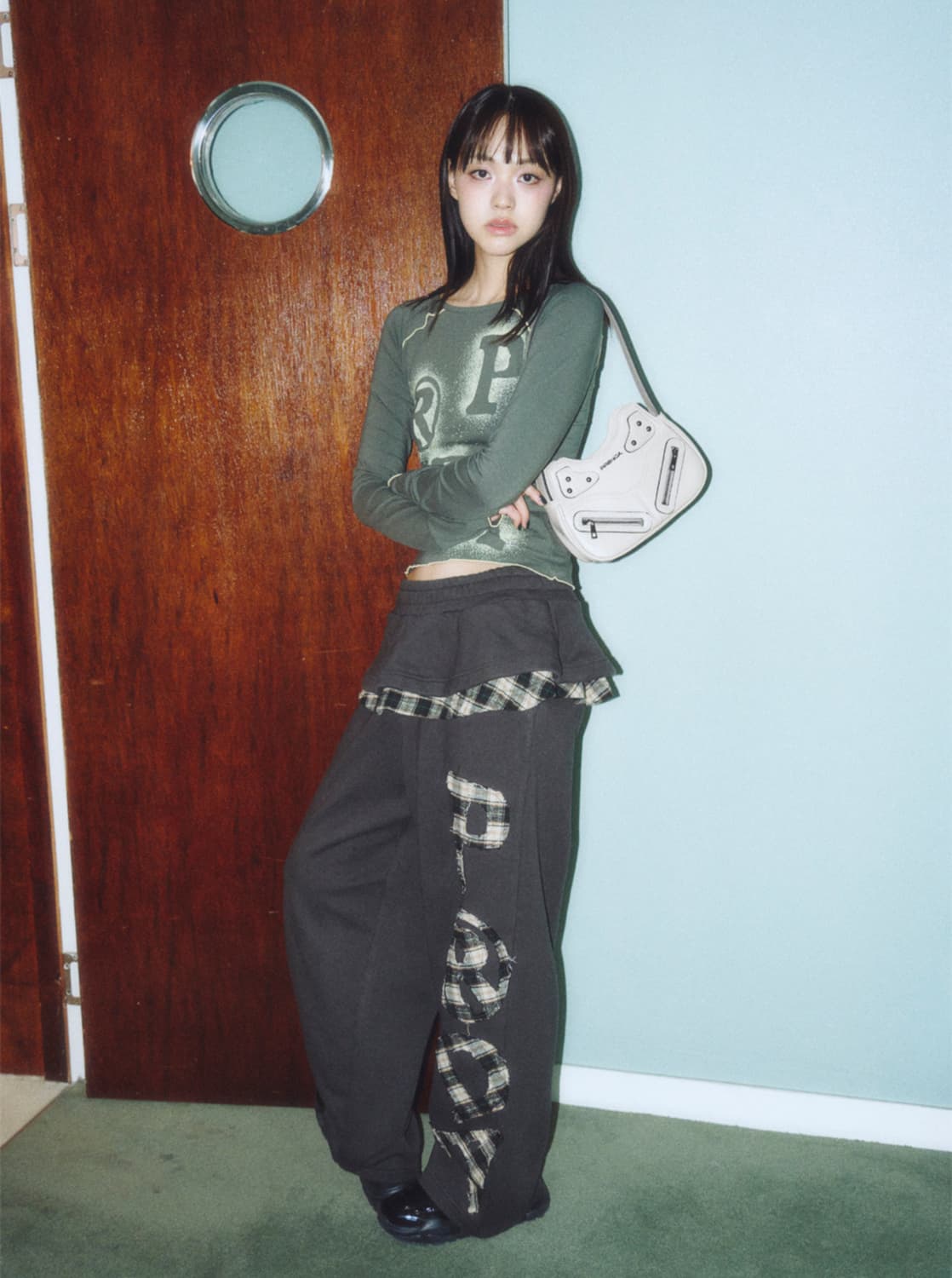 프렌다 프릴 스커트 와이드 팬츠 다크차콜 상품이미지2