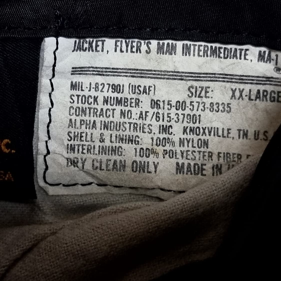 알파인더스트리 블랙 MA-1 항공 점퍼(레어한 xxl) 상품이미지2